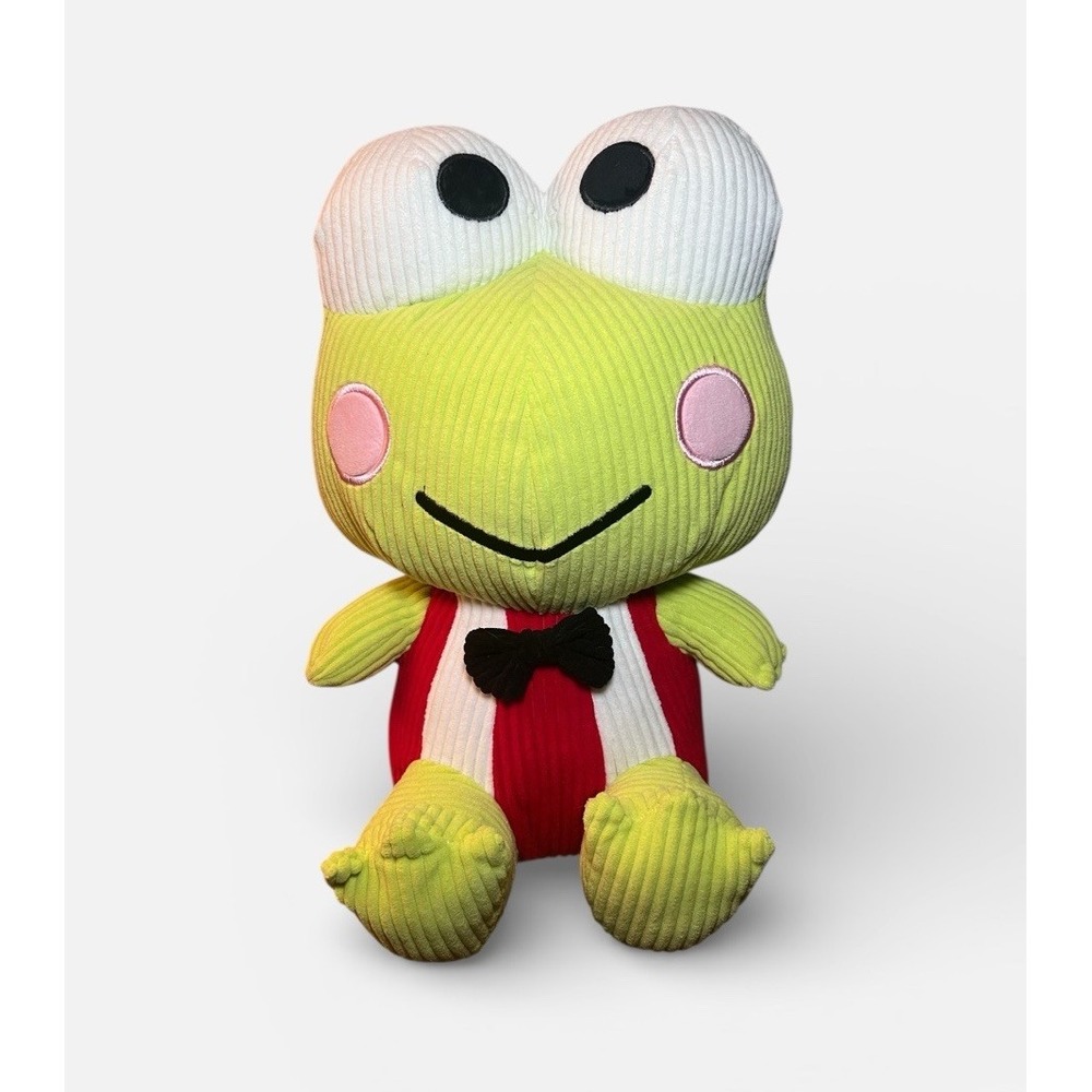 Sanrio Corduroy Large 15" Plush Keroppi 2024 featuring‎ fun bow tie Hello Kitty